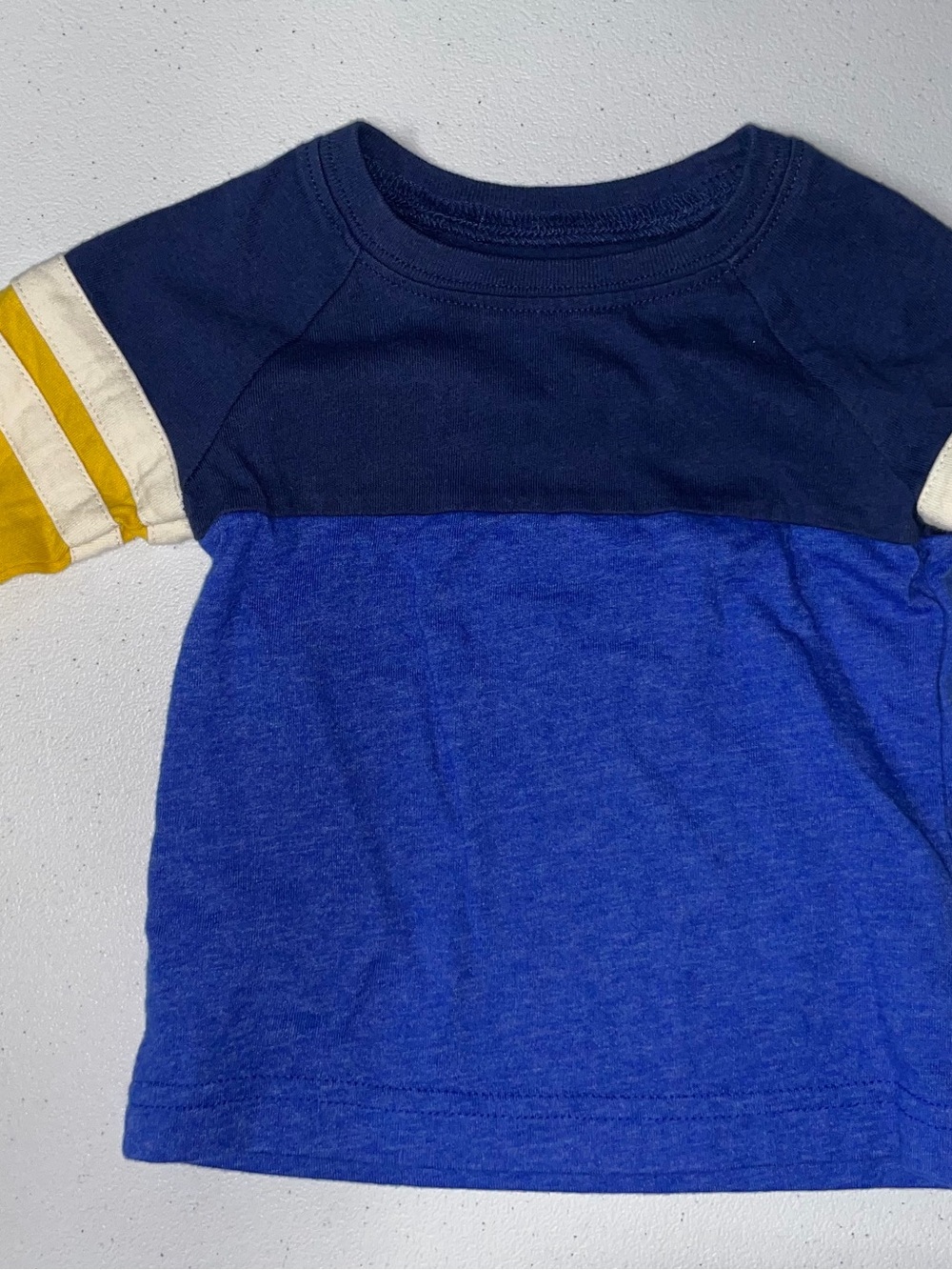 Carters: Blue/Yellow/White Baby Long Sleeve Shirt (6 Months)